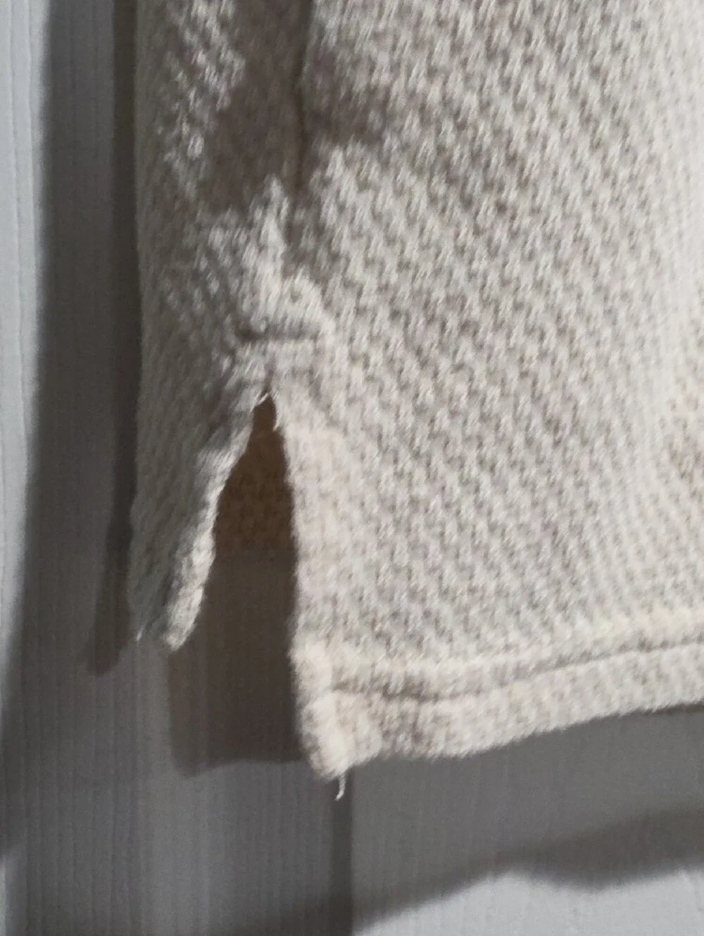 Original Use Mens Cream Waffle Knit Short Sleeve Shirt